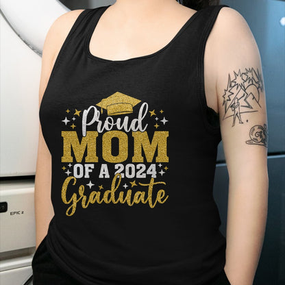 Gift for Mom Shirt, Funny Mom Unisex T-Shirt/Hoodie/Sweatshirt HLT00 - Mom Senior 2024 Proud Mom Of A Class Of 2024 Graduate T-Shirt