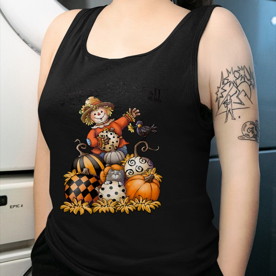 Best Thanksgiving Family Shirt , Funny Thanksgiving UnisexT-Shirt/Hoodie/Sweatshirt HLT00 - Scarecrow Happy Fall Y'all Pumpkin Thanksgiving Halloween T-Shirt