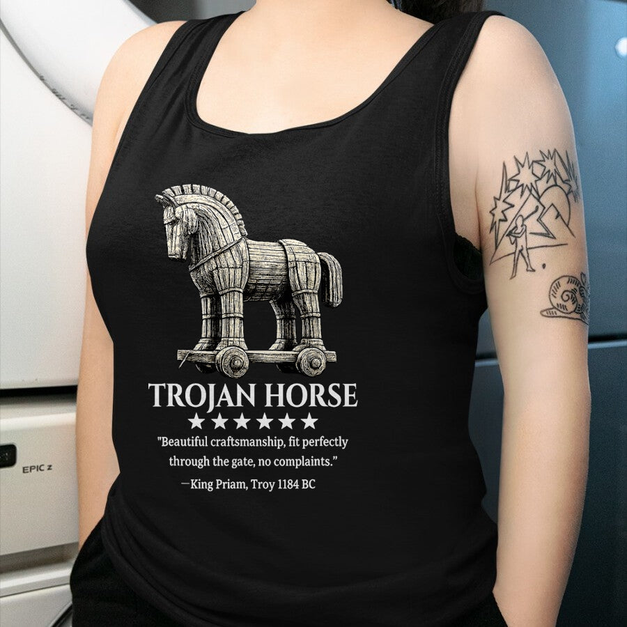 Best Horse Lover Shirt , Funny Horse UnisexT-Shirt/Hoodie/Sweatshirt HLT00 - Trojan Horse King Priam 1184 BC Ancient Greek History Meme T-Shirt