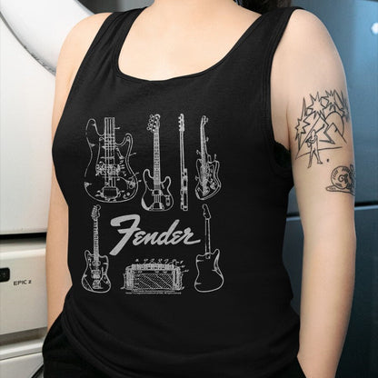 Guitar Lover Shirt, Funny Guitar UnisexT-Shirt/Hoodie/Sweatshirt HLT00 - Fender Guitars & Amp Logo T-Shirt