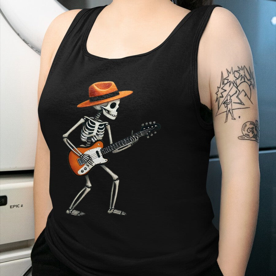 Guitar Lover Shirt, Funny Guitar UnisexT-Shirt/Hoodie/Sweatshirt HLT00 - Skeleton Playing Electric Guitar Rock Halloween Boys Men Tee T-Shirt
