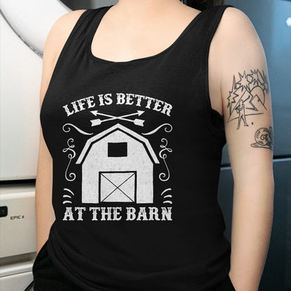 Best Horse Lover Shirt , Funny Horse UnisexT-Shirt/Hoodie/Sweatshirt HLT00 - Life Is Better At The Barn Shirt - Funny Farmer T Shirt T-Shirt