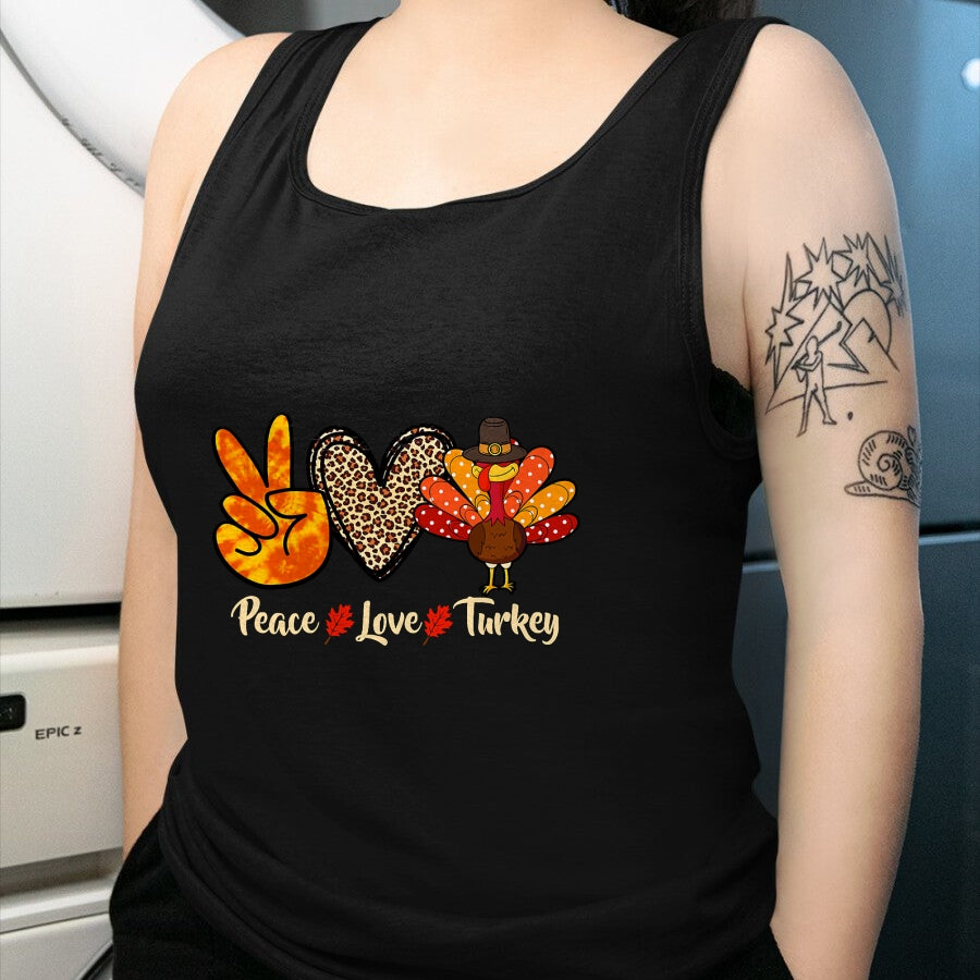 Best Thanksgiving Family Shirt , Funny Thanksgiving UnisexT-Shirt/Hoodie/Sweatshirt HLT00 - Peace Love Turkey Little Pilgrim Thanksgiving Womens Girls T-Shirt