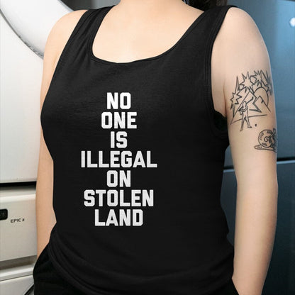 Native American T-Shirts, Vintage Native American Unisex T-Shirt/Hoodie/Sweatshirt HLT00 - No One Is Illegal On Stolen Land NATIVE AMERICAN INDIAN