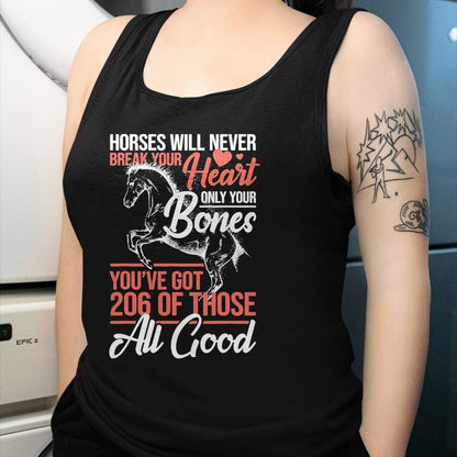 Best Horse Lover Shirt , Funny Horse UnisexT-Shirt/Hoodie/Sweatshirt HLT00 - Horse Rider - Horses Will Never Break Your Heart - Horse T-Shirt, Men, Black, 3X-Large