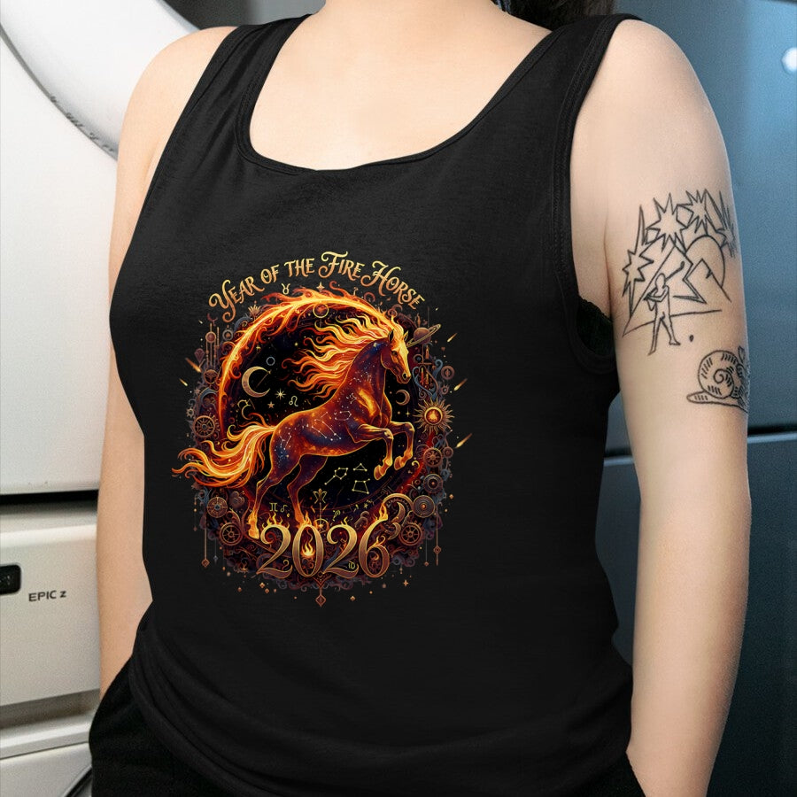 Best Horse Lover Shirt , Funny Horse UnisexT-Shirt/Hoodie/Sweatshirt HLT00 - Year of The Fire Horse 2026 Lunar Chinese New Year Zodiac T-Shirt