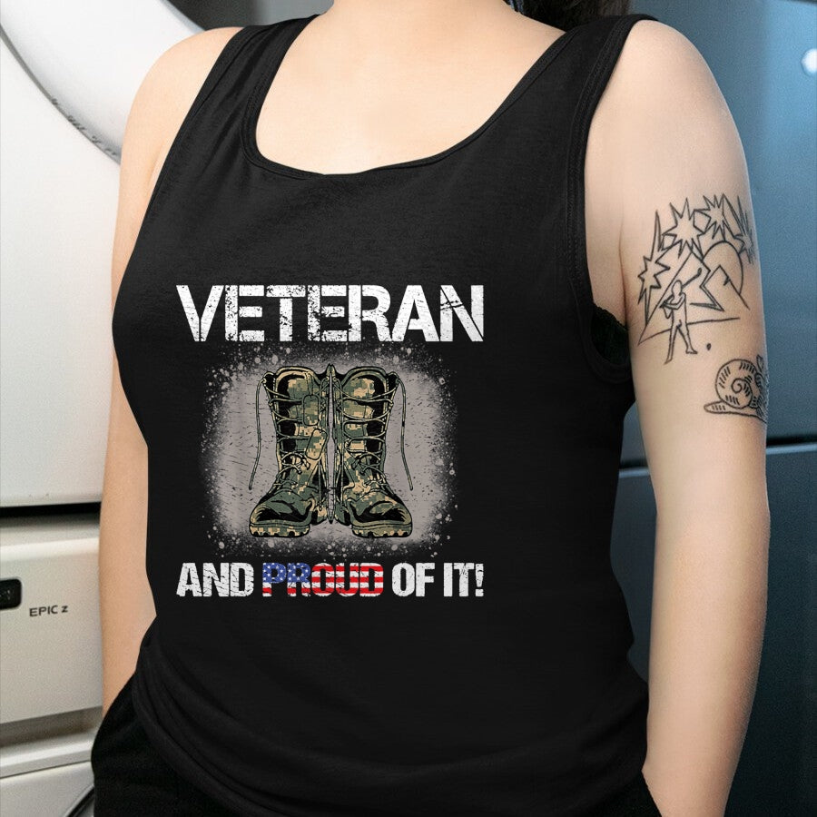 Gift for Dad Shirt, Funny Dad Unisex T-Shirt/Hoodie/Sweatshirt HLT00 – Veteran and Proud of it  Veterans & Father_s Day T-Shirt