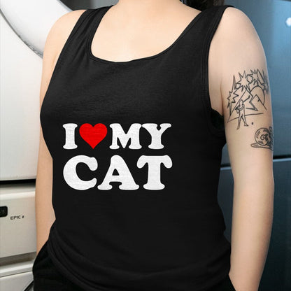 Cat Love Shirt, Funny Cat Lover Gift UnisexT-Shirt/Hoodie/Sweatshirt HLT00 - Red Heart I Love My Cat T-Shirt