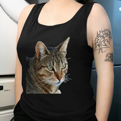 Cat Love Shirt, Funny Cat Lover Gift UnisexT-Shirt/Hoodie/Sweatshirt HLT00 - Stunning Tabby Cat Close Up Portrait Vector T-Shirt