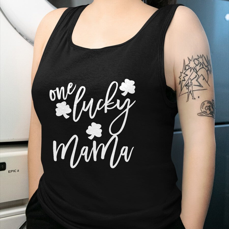 Gift for Mom Shirt, Funny Mom Unisex T-Shirt/Hoodie/Sweatshirt HLT00 - One Lucky Mama Mom St Patricks Day Mommy Momma T-Shirt