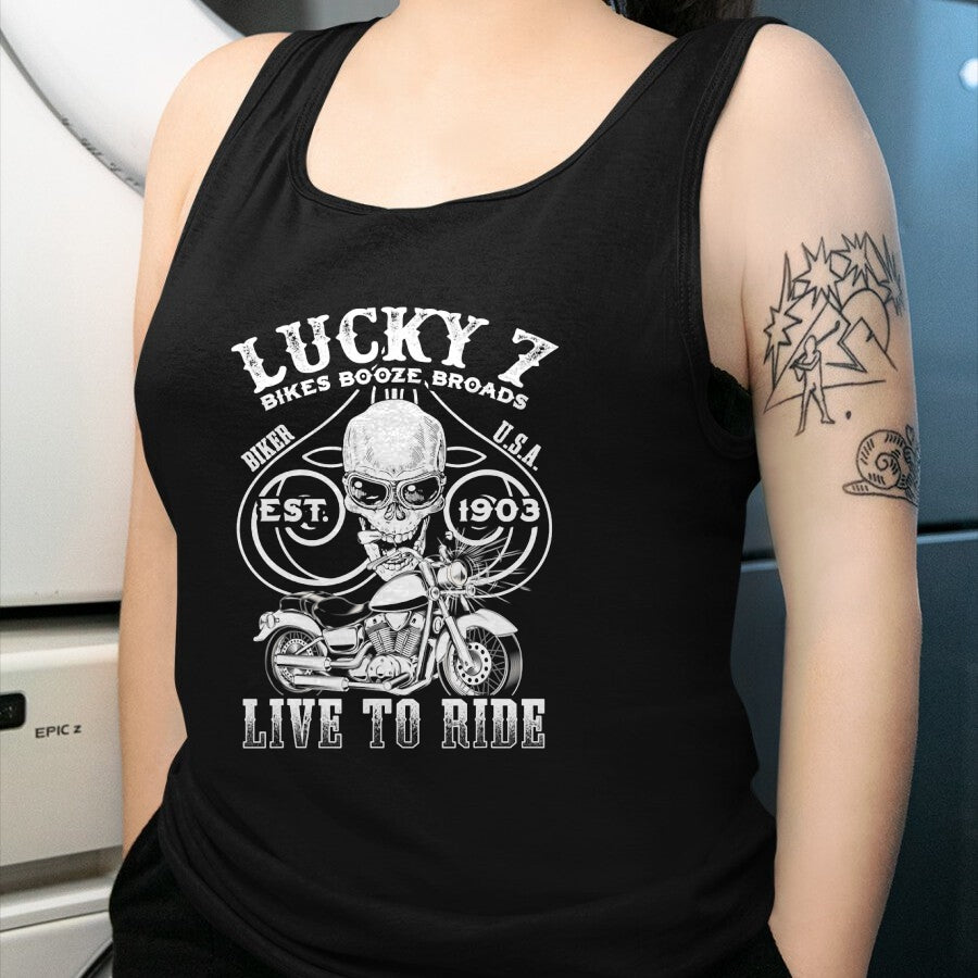 Gift for Dad Shirt, Funny Dad Unisex T-Shirt/Hoodie/Sweatshirt HLT00 – Lucky 7 Live To Ride Poker Style T-Shirt