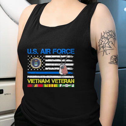 Proud Veteran Shirt, Funny Veteran UnisexT-Shirt/Hoodie/Sweatshirt HLT00 - Men U.S Air Force Vietnam Veteran, USAF Veteran Flag Vintage T-Shirt