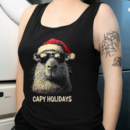 Cute Capybara Shirt, Funny Capybara Unisex T-Shirt/Hoodie/Sweatshirt HLT00 - Funny Christmas Capy Holidays Kids Teens Boys Xmas Capybara T-Shirt