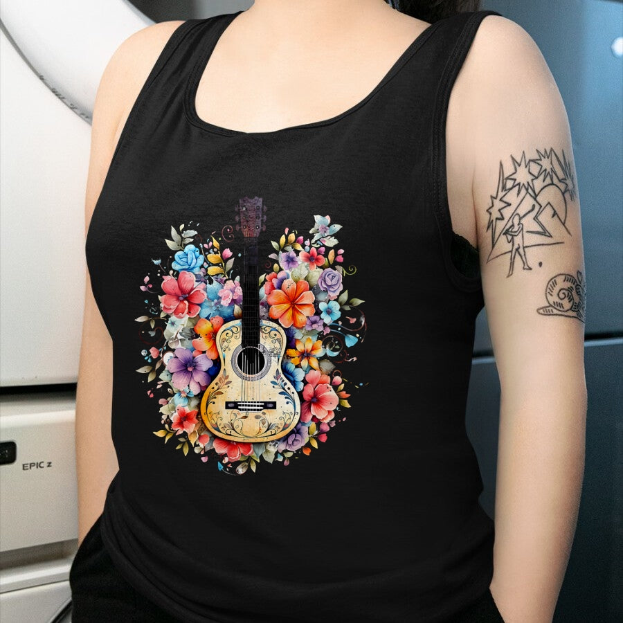 Guitar Lover Shirt, Funny Guitar UnisexT-Shirt/Hoodie/Sweatshirt HLT00 - Floral Guitar Graphic Guitarist Gift Mens Womens Dad Girl T-Shirt