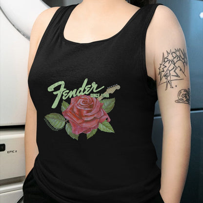 Guitar Lover Shirt, Funny Guitar UnisexT-Shirt/Hoodie/Sweatshirt HLT00 - Fender Rose Guitar Classic Vintage Style T-Shirt