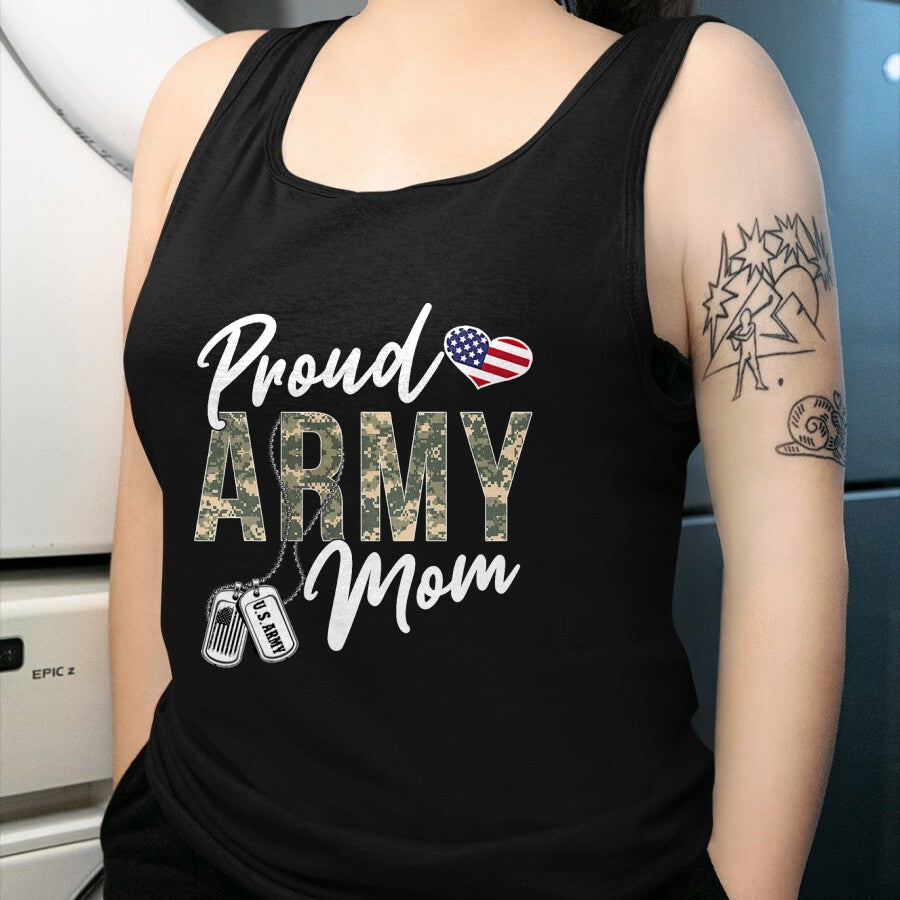 Gift for Mom Shirt, Funny Mom Unisex T-Shirt/Hoodie/Sweatshirt HLT00 - Proud Army Mom Army Graduation Mom US Army Mom Gifts T-Shirt