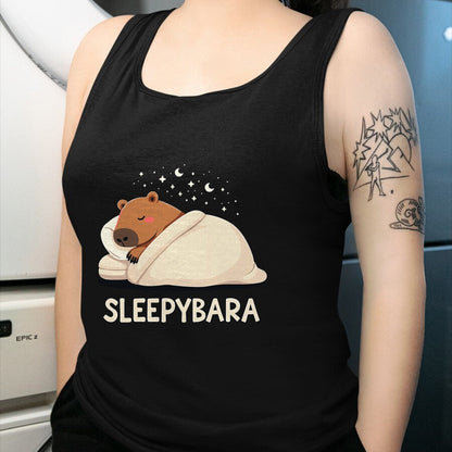 Cute Capybara Shirt, Funny Capybara Unisex T-Shirt/Hoodie/Sweatshirt HLT00 - Capybara Sleep Pajamas Sleepybara T-Shirt