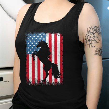 Best Horse Lover Shirt , Funny Horse UnisexT-Shirt/Hoodie/Sweatshirt HLT00 - Horse American Flag USA 4th of July Men Women Boys Girls T-Shirt