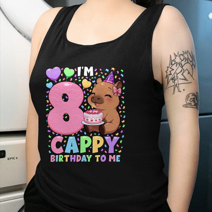 Cute Capybara Shirt, Funny Capybara UnisexT-Shirt/Hoodie/Sweatshirt HLT00 - Capybara Birthday Shirt 8 Kawaii Girl Capybara 8th Birthday T-Shirt