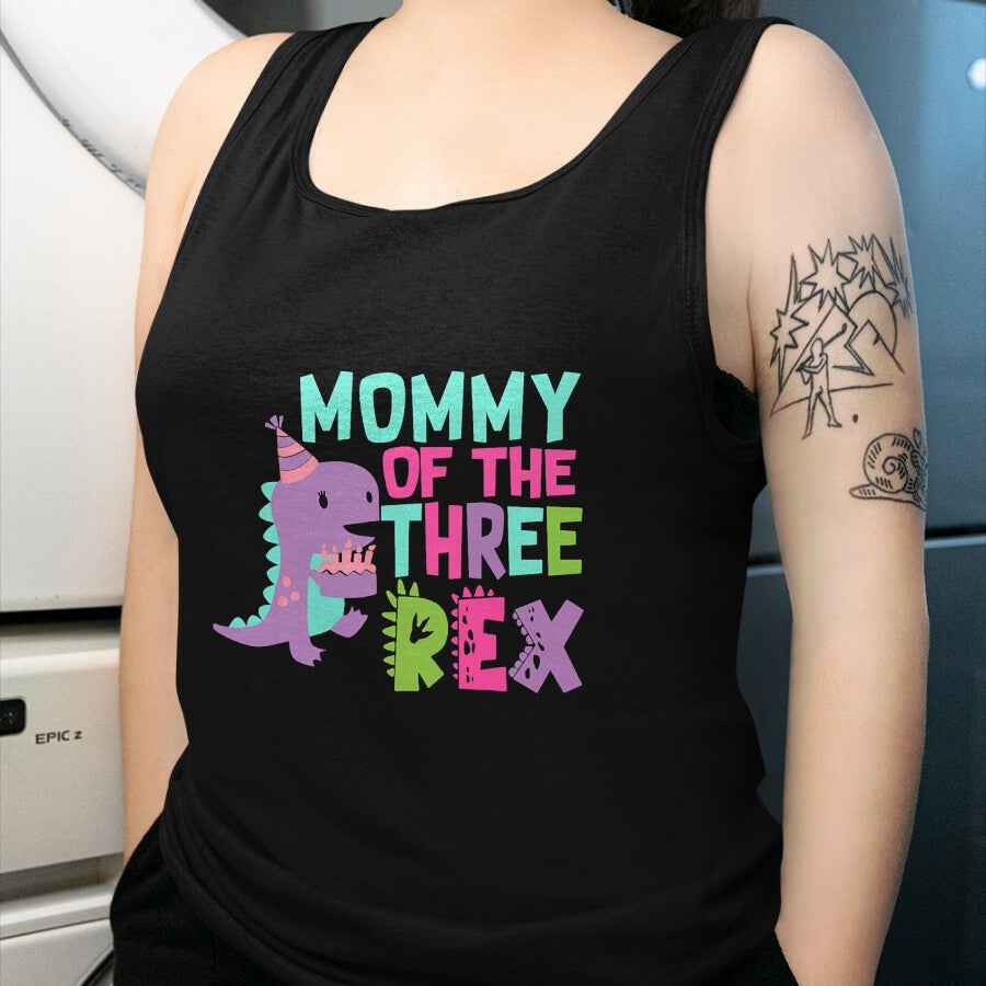 Gift for Mom Shirt, Funny Mom Unisex T-Shirt/Hoodie/Sweatshirt HLT00 - Mommy of the Three Rex Birthday Dinosaur Family Matching T-Shirt