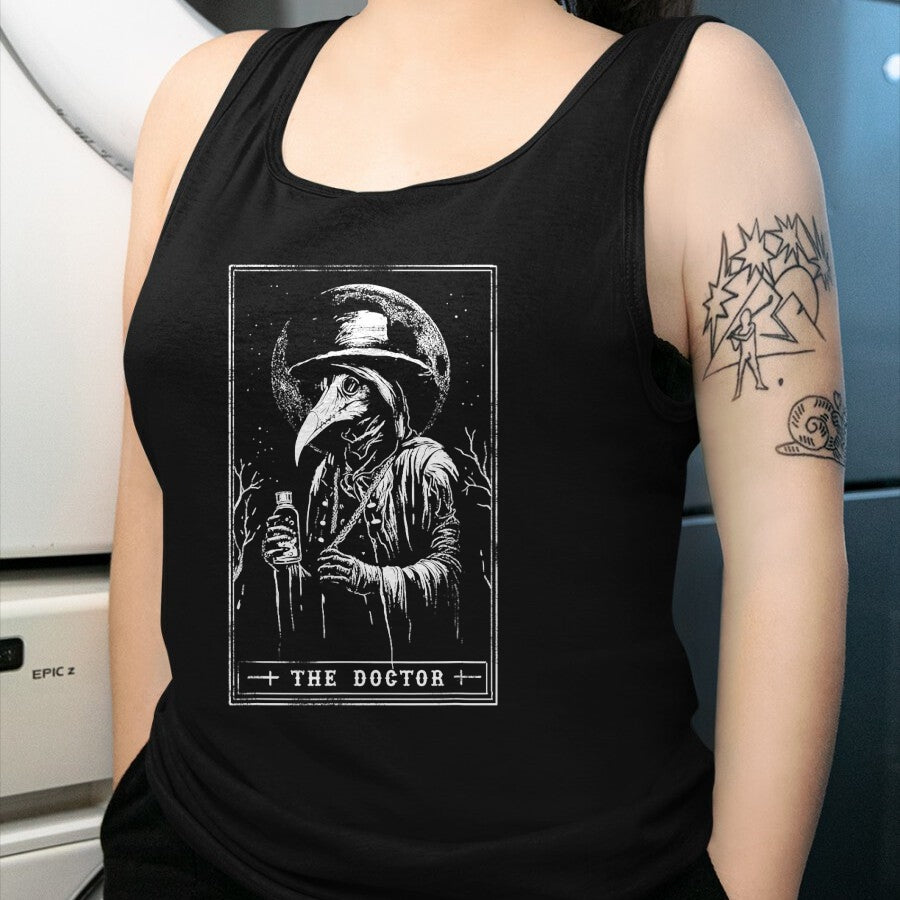 Best Doctor Shirt, Funny Doctor UnisexT-Shirt/Hoodie/Sweatshirt HLT00 - Plague Doctor Tarot Card Shirt Horror Death Occult Satanic T-Shirt