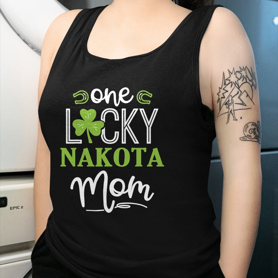 Gift for Mom Shirt, Funny Mom Unisex T-Shirt/Hoodie/Sweatshirt HLT00 - One Lucky Nakota Horse Mom Irish Horseback Riding T-Shirt
