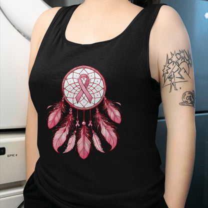Native American T-Shirts, Vintage Native American Unisex T-Shirt/Hoodie/Sweatshirt HLT00 - Pink Ribbon Native Indian DreamCatcher Art Breast Cancer