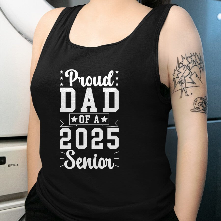 Gift for Dad Shirt, Funny Dad Unisex T-Shirt/Hoodie/Sweatshirt HLT00 – Proud Dad Of A 2025 Senior Dad Of A 2025 Graduate Father T-Shirt