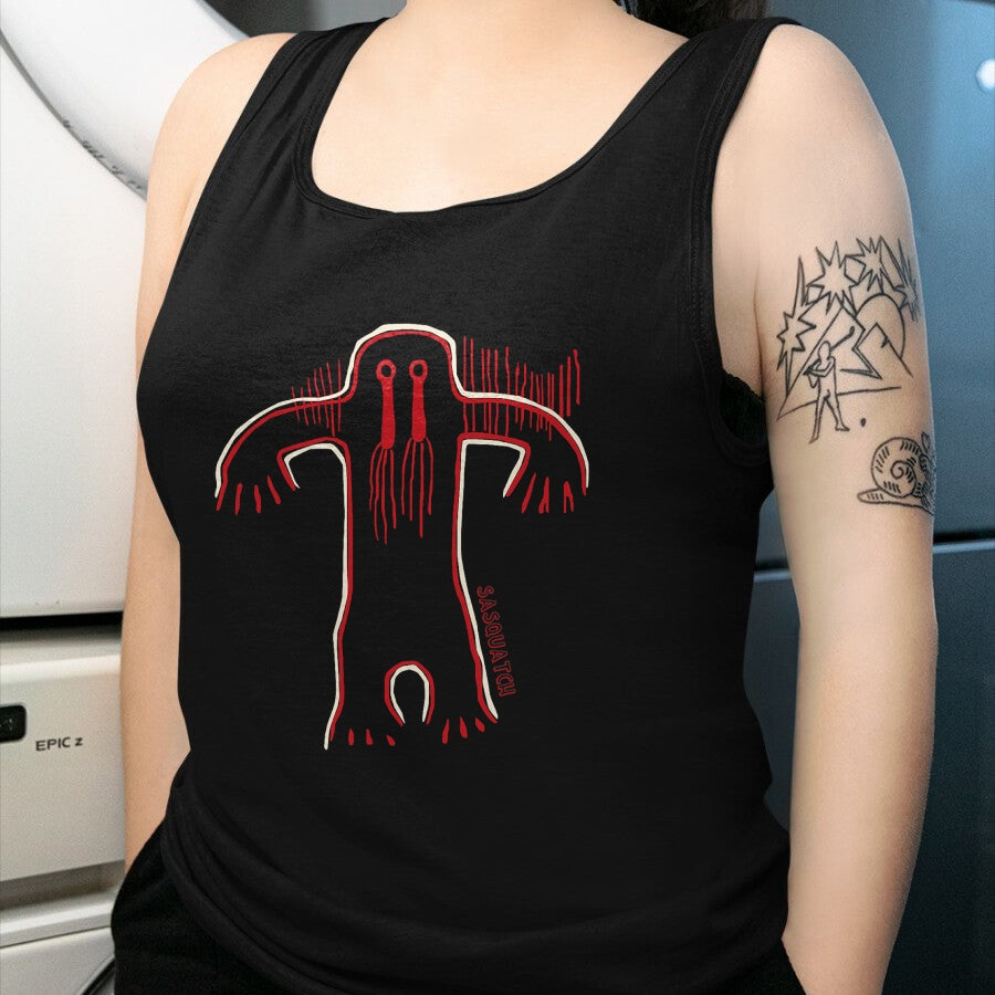 Native American T-Shirts, Vintage Native American Unisex T-Shirt/Hoodie/Sweatshirt HLT00 - Native American Bigfoot -Sasquatch Petroglyph Cave Art