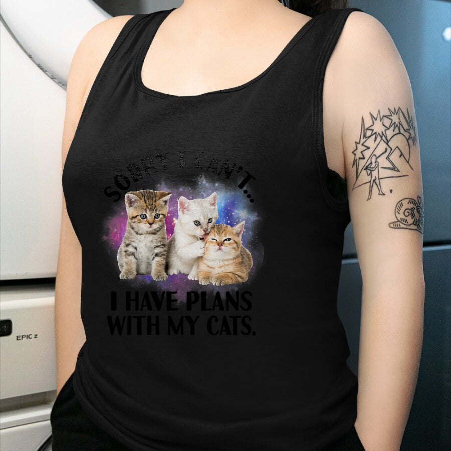 Cat Love Shirt, Funny Cat Lover Gift UnisexT-Shirt/Hoodie/Sweatshirt HLT00 - Sorry I Can_t I Have Plans with My Cat - Cat Lover Gift T-Shirt