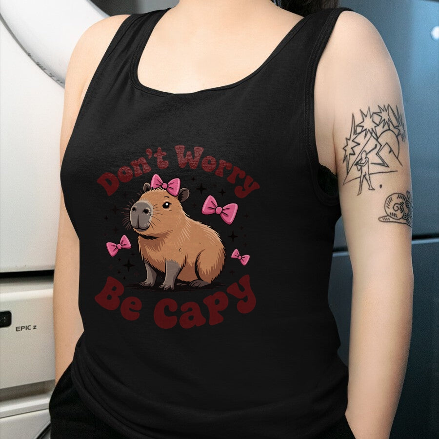 Cute Capybara Shirt, Funny Capybara Unisex T-Shirt/Hoodie/Sweatshirt HLT00 - Toddler Girl Capybara Birthday Gift Cute Don’t Worry Be Capy T-Shirt