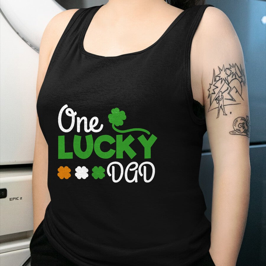 Gift for Dad Shirt, Funny Dad Unisex T-Shirt/Hoodie/Sweatshirt HLT00 – One Lucky Dad st patricks day pregnancy announcement shirt T-Shirt