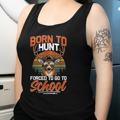 Funny Hunting Shirt, Gift For Hunting Lover Unisex T-Shirt/Hoodie/Sweatshirt HLT00 - Camo Deer Born Hunt Forced Go School Funny Hunting Boys T-Shirt, Women, Cranberry Red, Medium