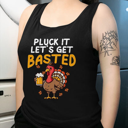 Best Thanksgiving Family Shirt , Funny Thanksgiving UnisexT-Shirt/Hoodie/Sweatshirt HLT00 - Thanksgiving Pluck It Lets Get Basted Funny Fall Dad Men T-Shirt, Men, Black, 3X-Large