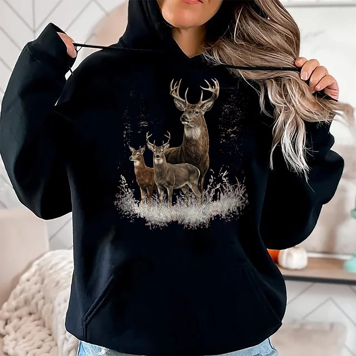 Funny Hunting Shirt, Gift For Hunting Lover Unisex T-Shirt/Hoodie/Sweatshirt HLT00 - Deer Forest Nature Lover Vintage Deer Hunting Hunter T-Shirt, Men, Black, 3X-Large