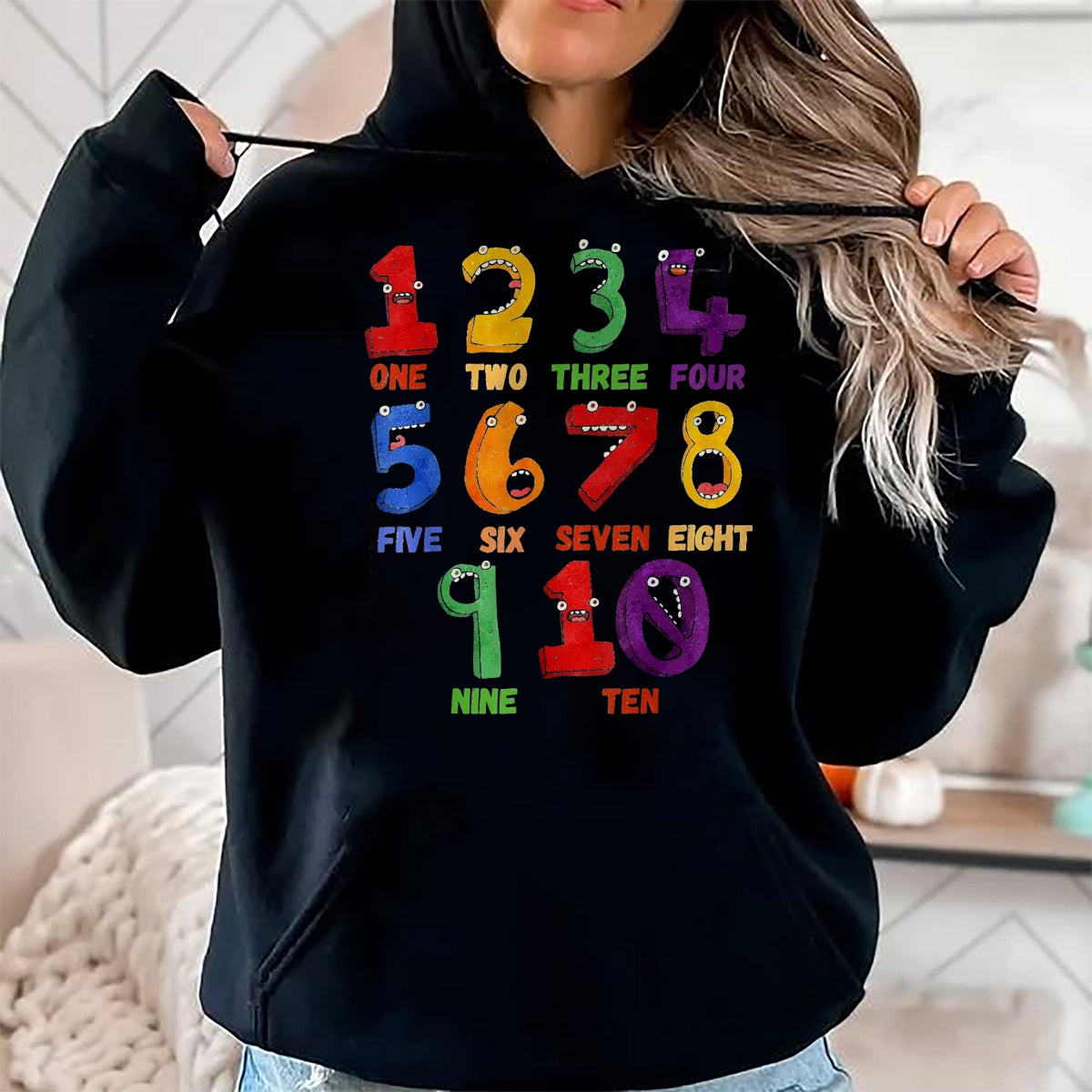 Best Student Shirt, Funny Back To School UnisexT-Shirt/Hoodie/Sweatshirt HLT00 - Learning Math Numbers Counting Funny Back to School Teacher T-Shirt, Women, Black, Small