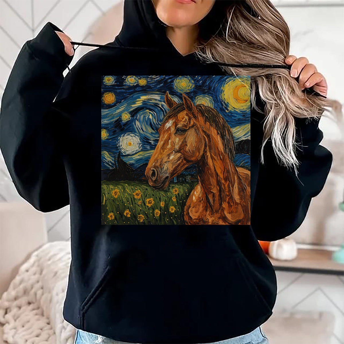 Best Horse Lover Shirt , Funny Horse UnisexT-Shirt/Hoodie/Sweatshirt HLT00 - Horse Lover Van Gogh Style Starry Night Graphic T-Shirt
