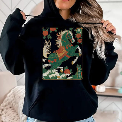 Best Horse Lover Shirt , Funny Horse UnisexT-Shirt/Hoodie/Sweatshirt HLT00 - Vintage Distressed Chinese Zodiac Art Year of the Horse T-Shirt