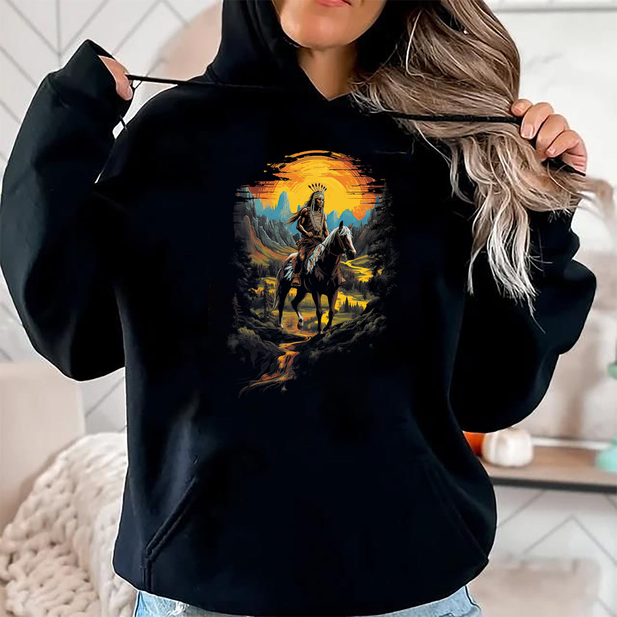 Native American T-Shirts, Vintage Native American Unisex T-Shirt/Hoodie/Sweatshirt HLT00 - Native American Heritage Chief