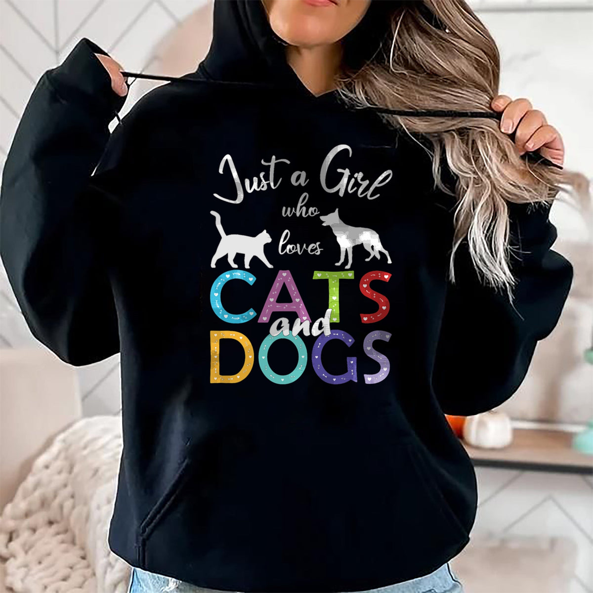 Dog Love Shirt, Dog Lover Gift T-Shirt/Hoodie/Sweatshirt HLT00 - Just A Girl Who Loves Cats And Dogs Lover Girl T-Shirt