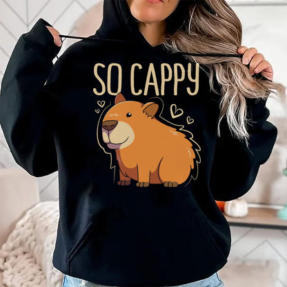 Cute Capybara Shirt, Funny Capybara Unisex T-Shirt/Hoodie/Sweatshirt HLT00 - Funny Capybara So Cappy T-Shirt