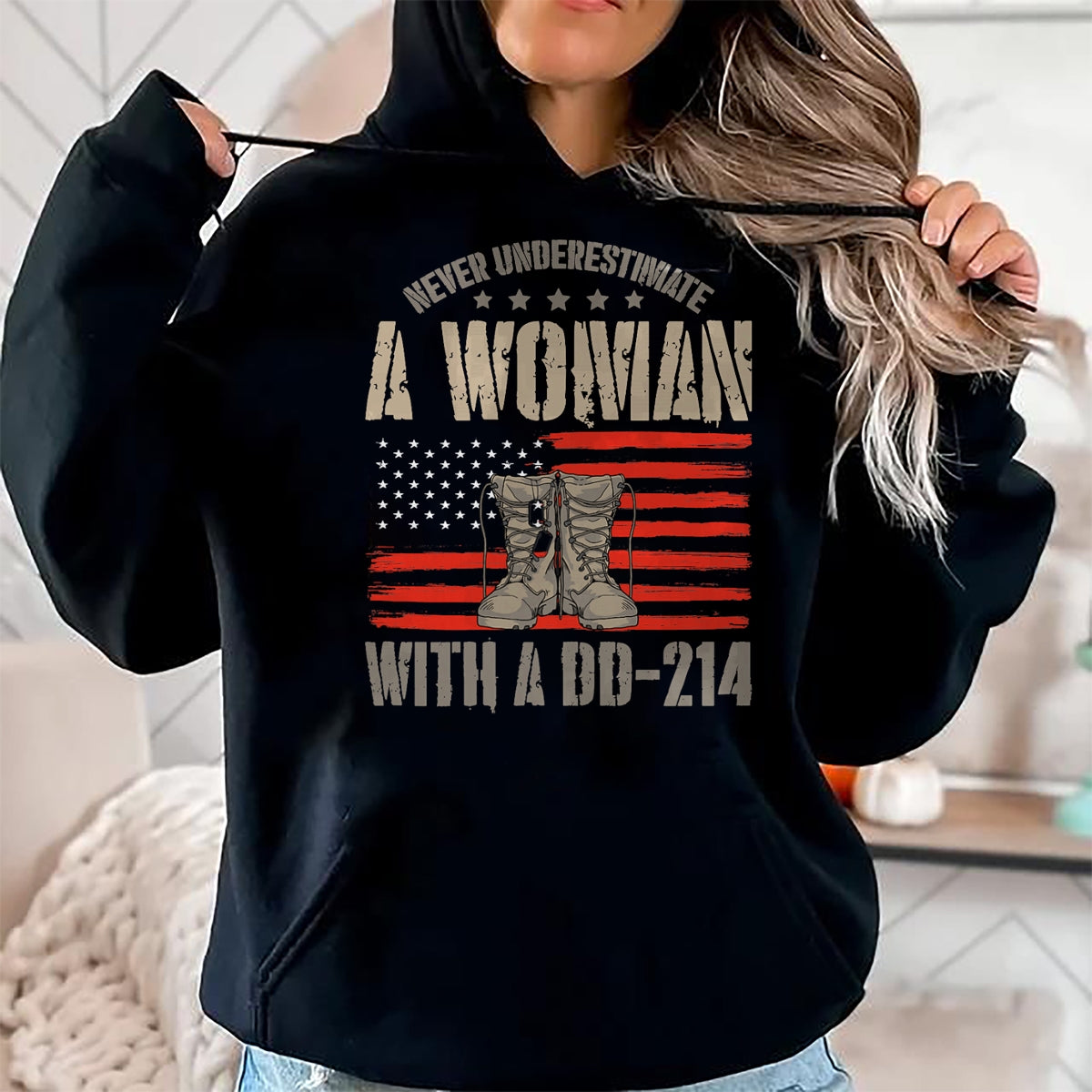 Proud Veteran Shirt, Funny Veteran UnisexT-Shirt/Hoodie/Sweatshirt HLT00 - Veteran_s Day A Woman with A Dd-214 Female Veteran T-Shirt