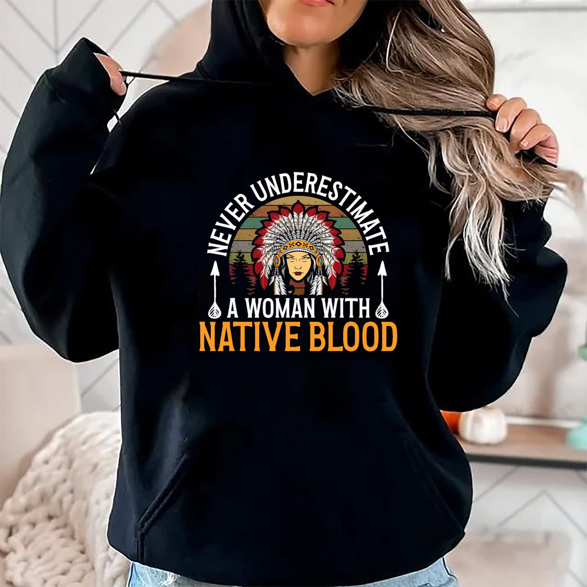 Native American T-Shirts, Vintage Native American Unisex T-Shirt/Hoodie/Sweatshirt HLT00 - Native American Heritage Indigenous Woman With Native Blood