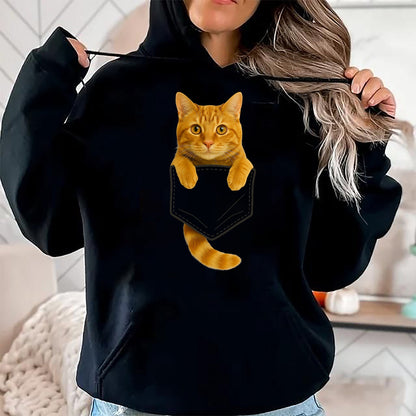 Cat Love Shirt, Funny Cat Lover Gift UnisexT-Shirt/Hoodie/Sweatshirt HLT00 - Cute Tabby Cat Pocket Funny Gifts Cat Mom Cat Dad Cat Lover T-Shirt