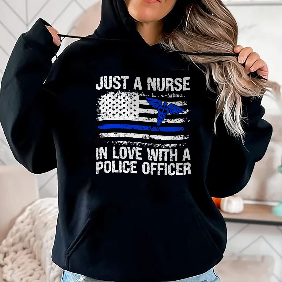 Funny Nurse Shirt, Nurse Unisex T-Shirt/Hoodie/Sweatshirt HLT00 - Nurse In Love Police Officer Wife Nurse Police Wife Nurse T-Shirt