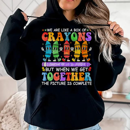 Best Teacher Shirt, Funny Teacher UnisexT-Shirt/Hoodie/Sweatshirt HLT00 - Funny Teacher We are Like A Box of Crayons Back to School T-Shirt