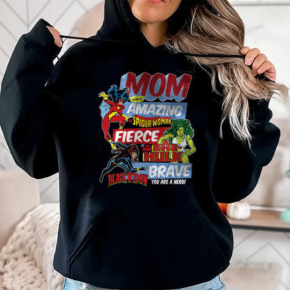 Gift for Mom Shirt, Funny Mom Unisex T-Shirt/Hoodie/Sweatshirt HLT00 - Marvel Vintage Retro Amazing Mom Graphic T-Shirt T-Shirt