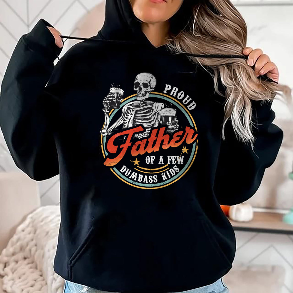 Gift for Dad Shirt, Funny Dad Unisex T-Shirt/Hoodie/Sweatshirt HLT00 – Proud Father Of A Few Dumbass Kids Funny Vintage Fathers Day T-Shirt