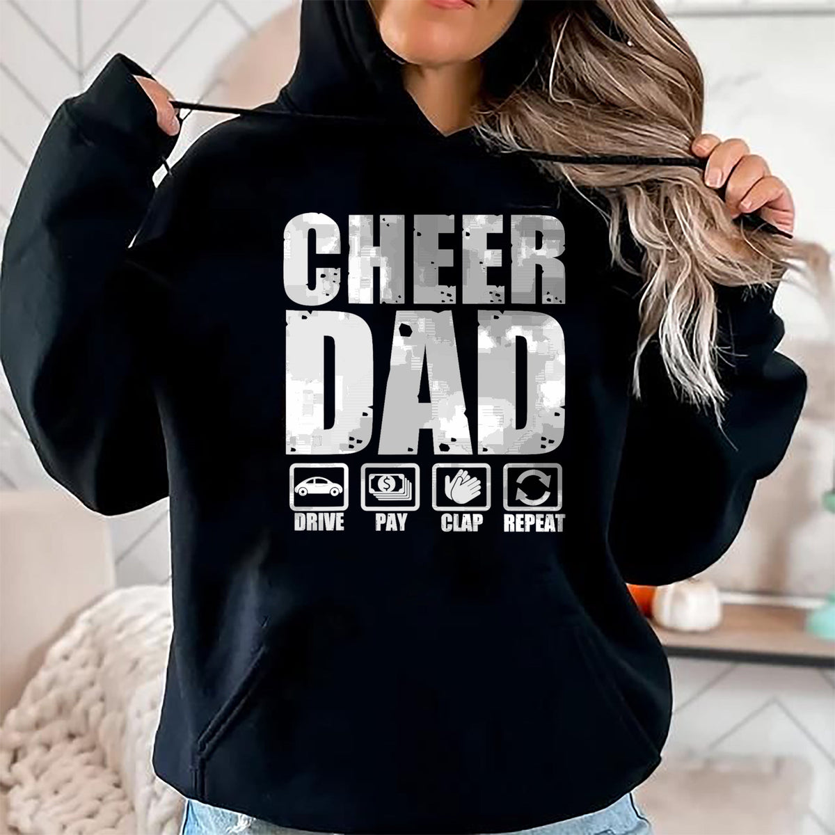 Gift for Dad Shirt, Funny Dad Unisex T-Shirt/Hoodie/Sweatshirt HLT00 – Funny Cheer Dad Proud Cheerleader Father Humor Fathers Day T-Shirt