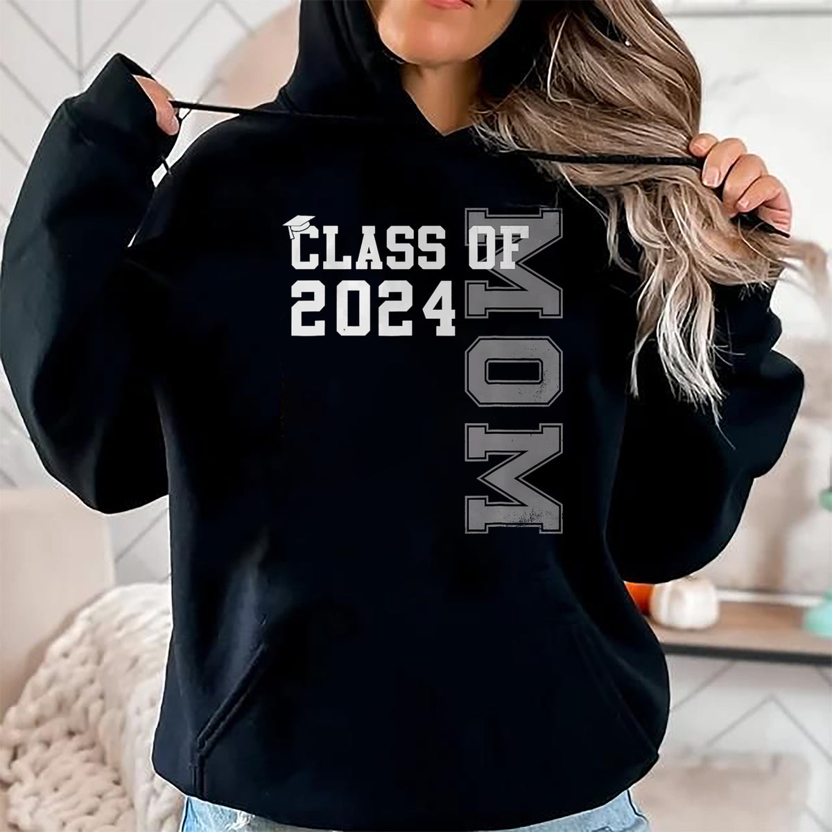 Gift for Mom Shirt, Funny Mom Unisex T-Shirt/Hoodie/Sweatshirt HLT00 - Mom Mother Senior 2024 Proud Mom Of A Class Of 2024 Graduate T-Shirt